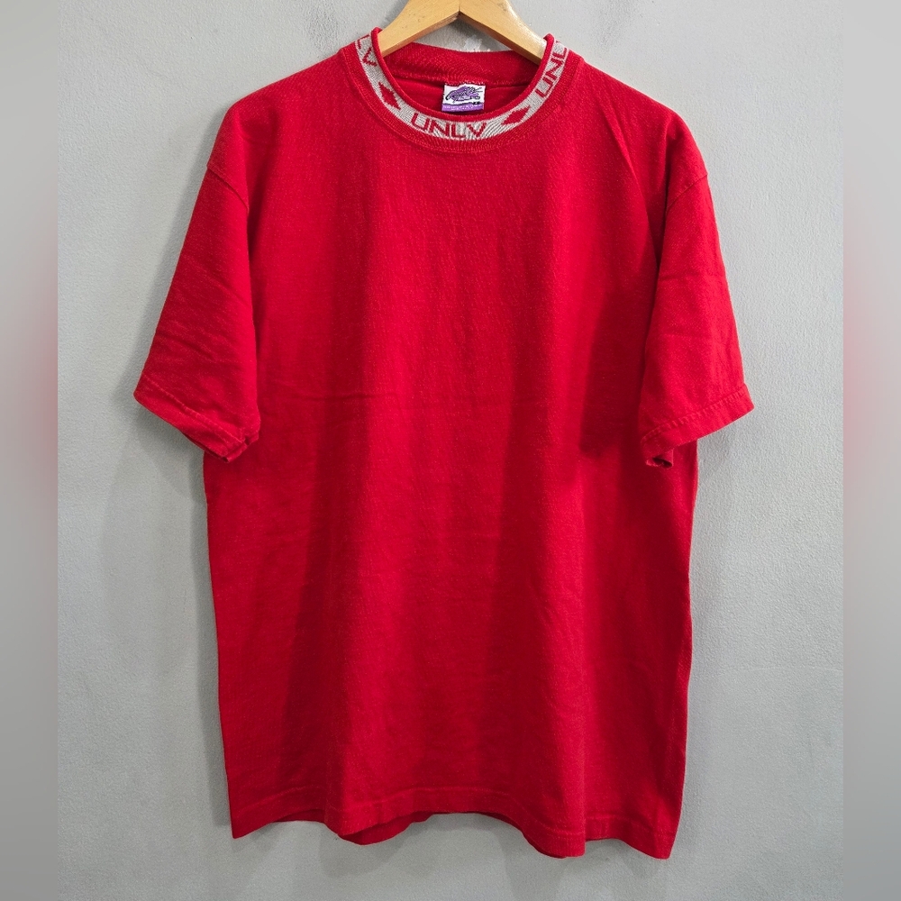 Vintage UNLV Rebels Shirt Red Collar Logo USA Made Men's Size Large